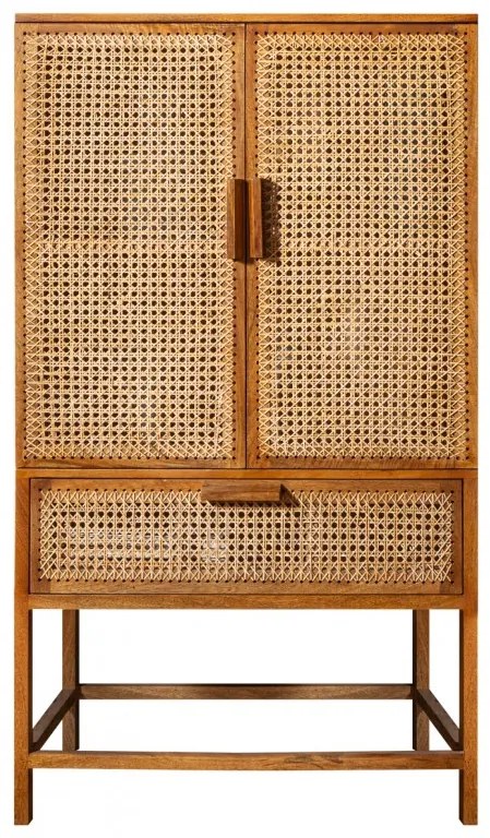 Dulap design oriental din lemn si bambus, Bamboo Lounge 140cm A-39821 VC