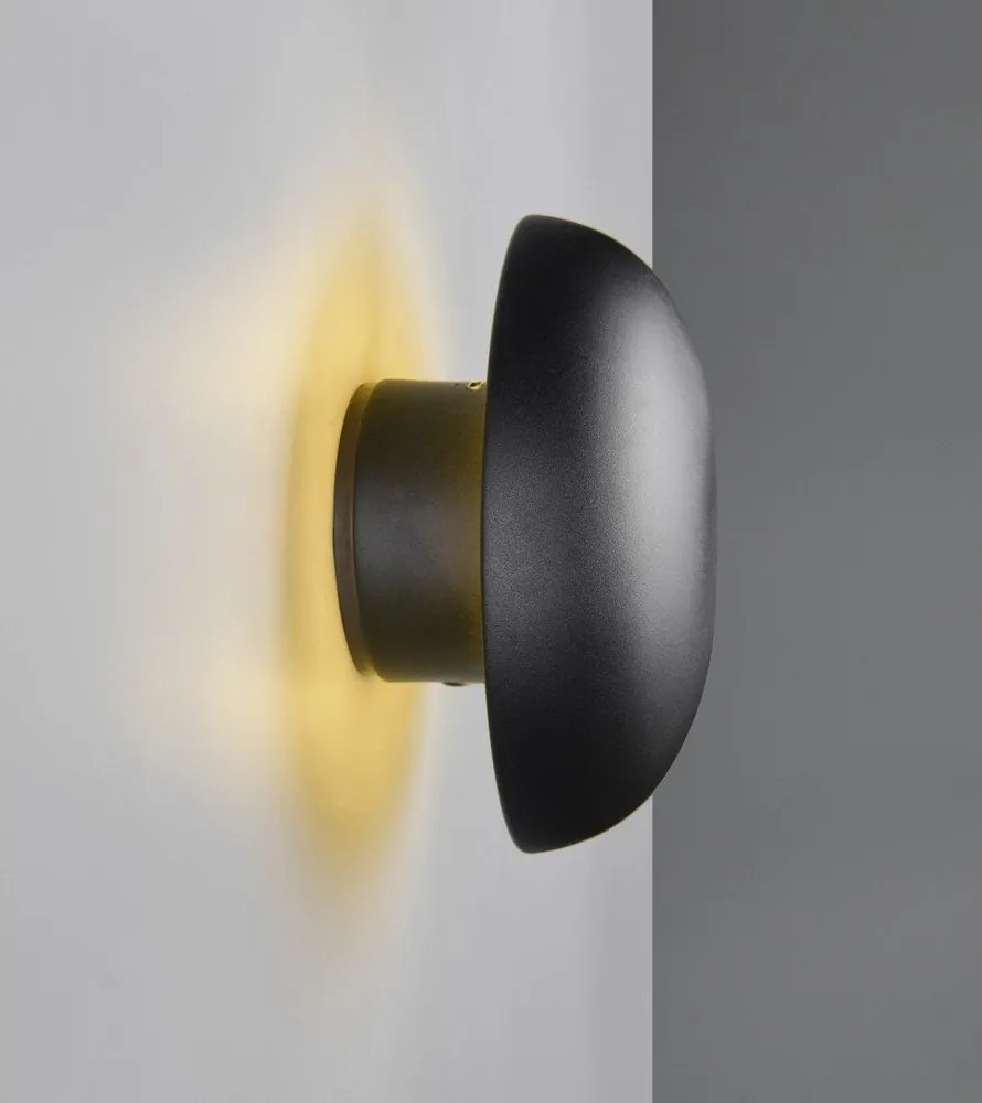 Aplică de perete negru-mat LED cu USB Davey – Reality