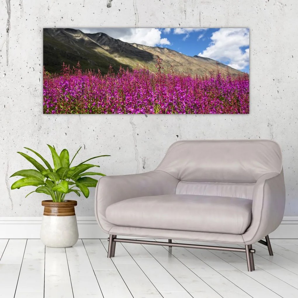 Tablou sceneriei cu lunca montană (120x50 cm)