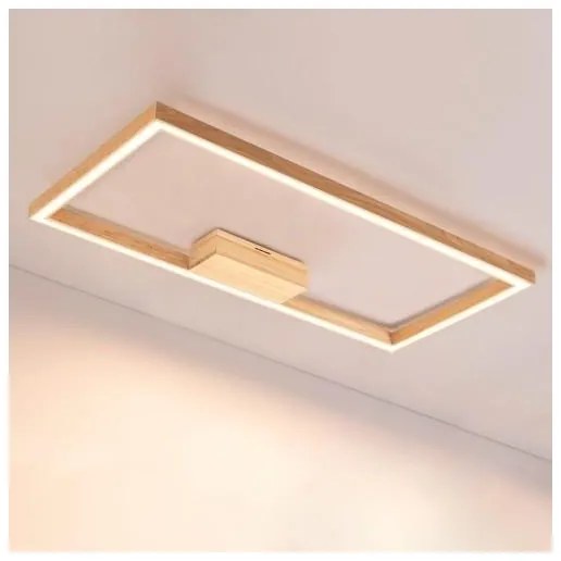 Spot-Light 91401174 - Corp de iluminat LED dimabil RAMME, 34W/230V + telecomandă, finisaj stejar mat