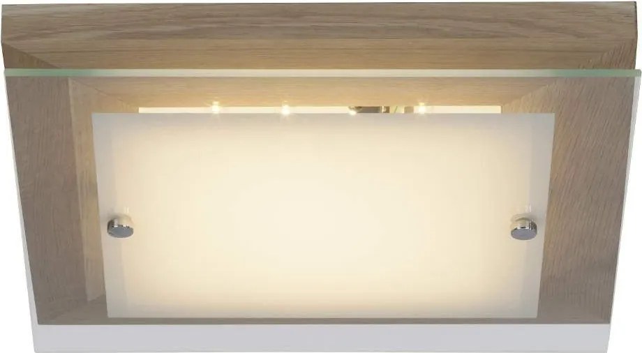 Plafoniera din lemn si sticla, LED Hardwood 29x29cm G94477/35 BL