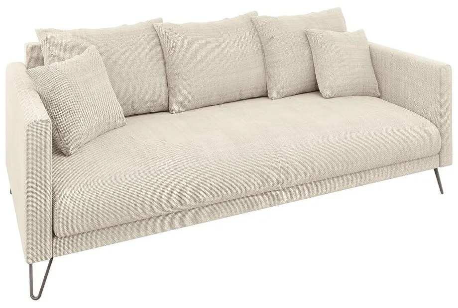 Canapea crem cu tapițerie din chenille 200 cm Freya – Ropez