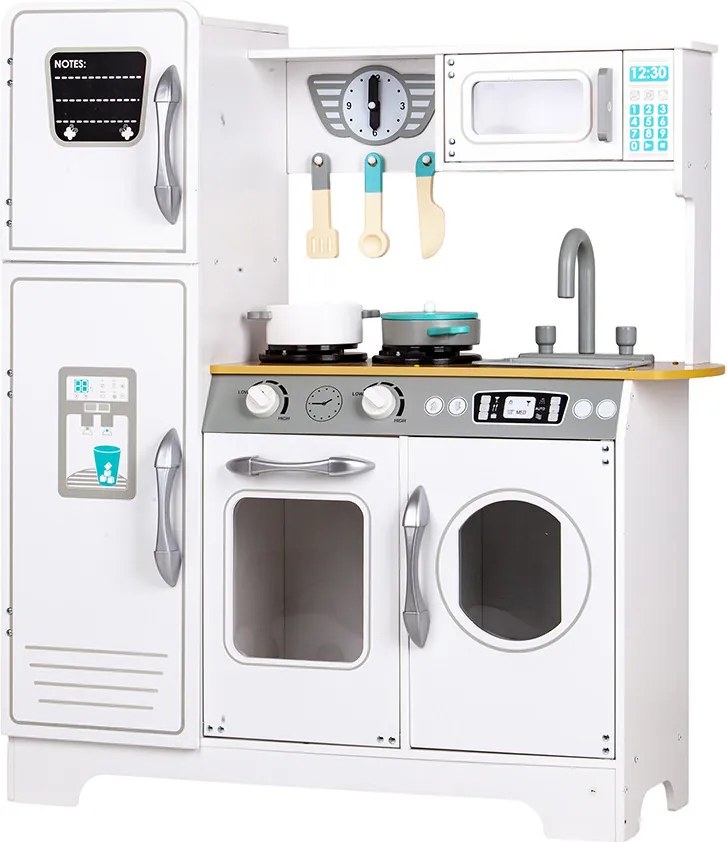 Bucătărie din lemn pentru copii cu echipamente de uz casnic