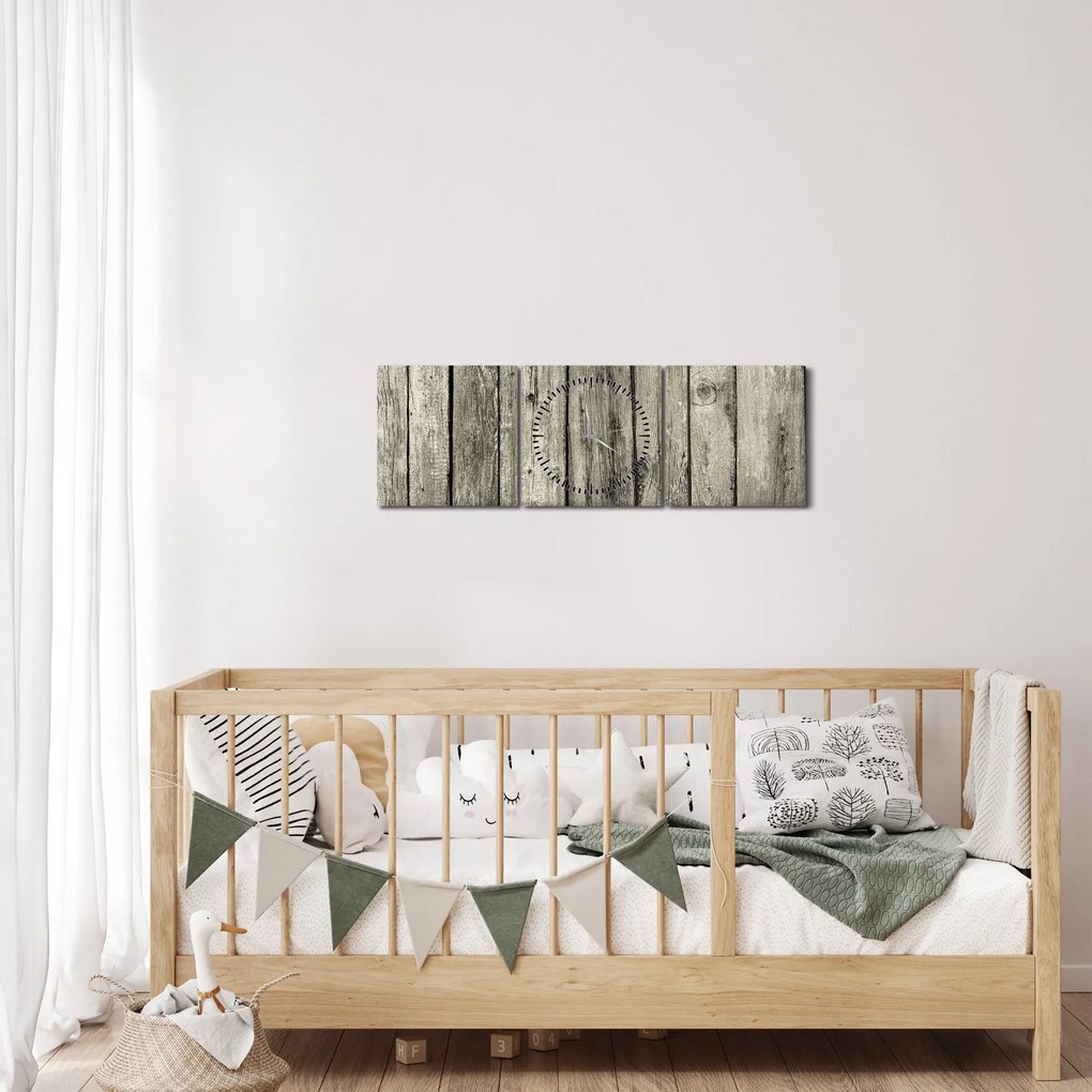 Tablou - Lemn (cu ceas) (90x30 cm)