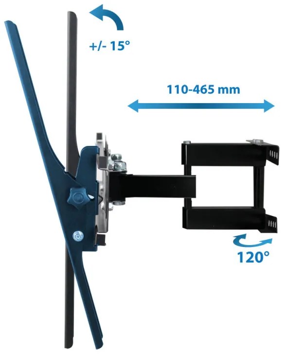 Suport TV de perete Esperanza ERW004, 26-70 inch, Max 55 kg, Vesa 400x400, Negru