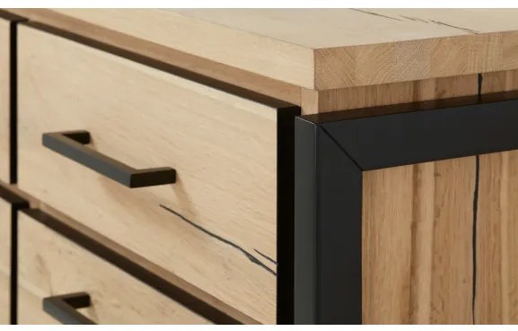 Pantofar Cu 4 Usi Si 2 Sertare Reno, Furnir Din Lemn Masiv, Smoked Oak,108 Cm