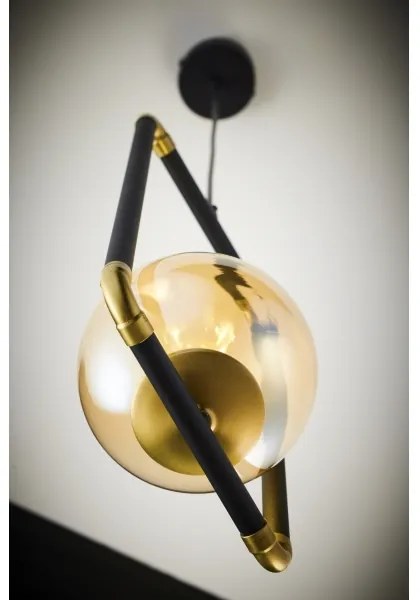 Lustră pe cablu Jupiter 2024 ZAFRA 1xG9/10W/230V negru/auriu/bej