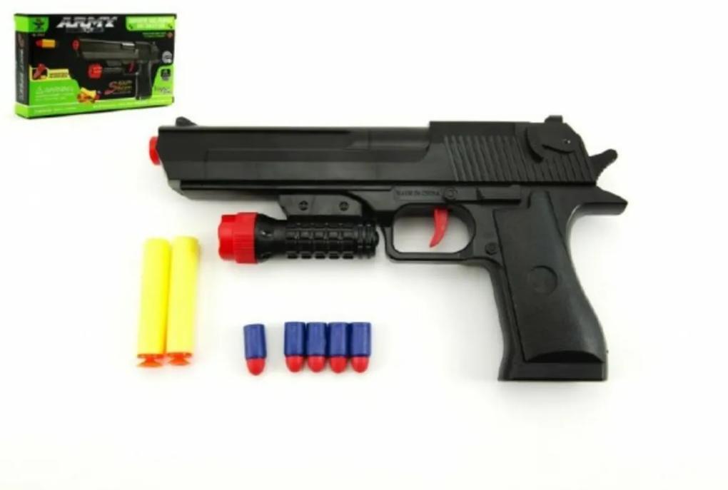 Pistol pe foam gloanțe 2ks + clește 5ks plastic 30cm in cutie