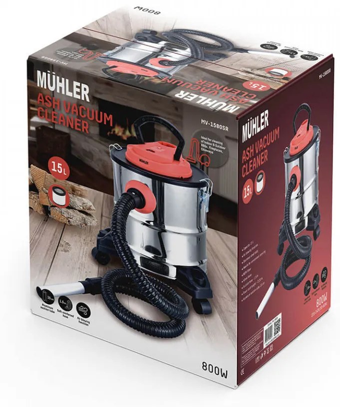 Aspirator pentru deseuri voluminoase Muhler MV-1580SR 15 L, pe roti 1004941