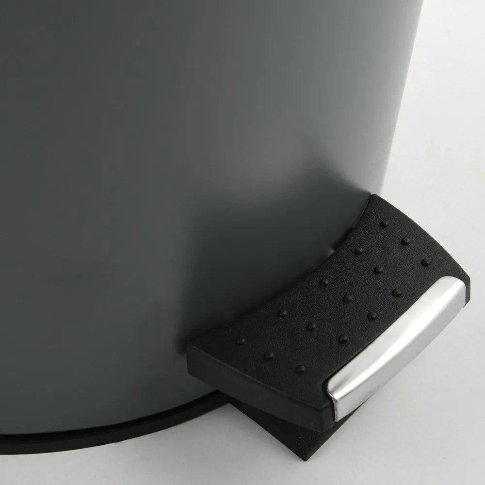 Coș de gunoi gri închis cu pedală din oțel 5 l Adonis – Spirella