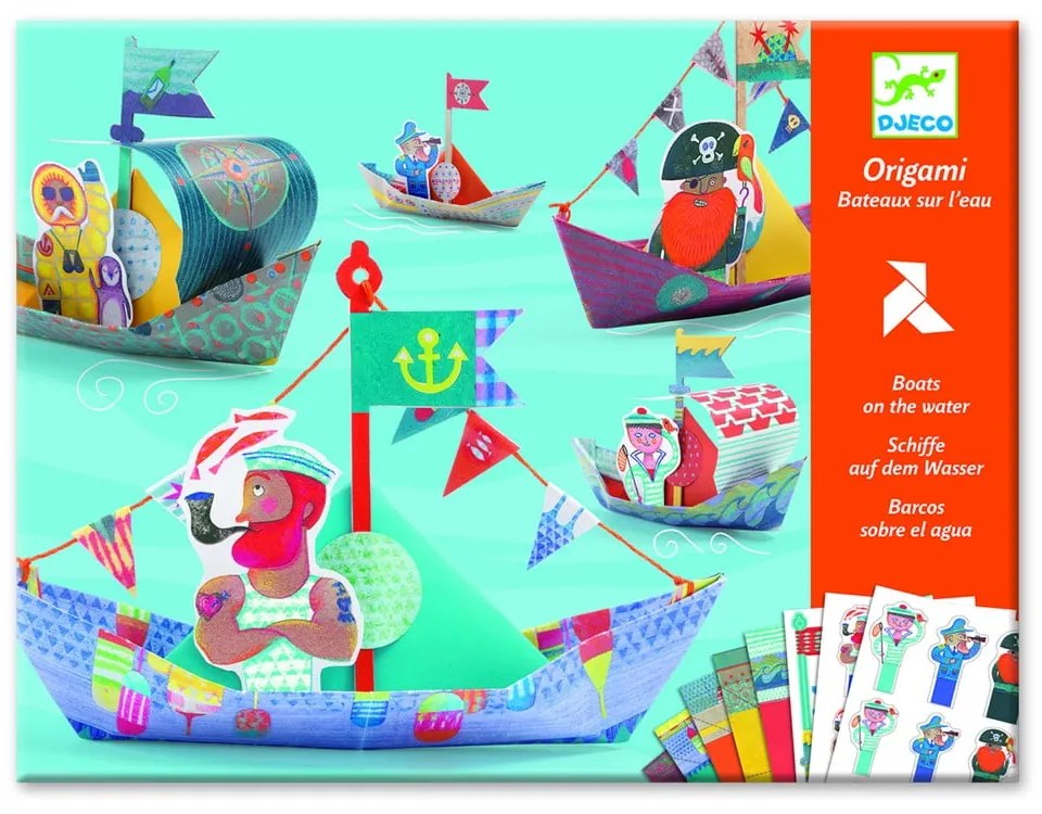 Set origami din hârtie impermeabilă cu accesorii Djeco Boats