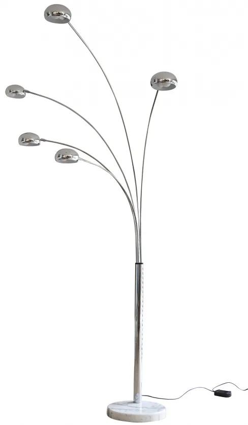 Lampadar din metal cromat/marmura THIS &amp; THAT 220 cm argintiu, 5 becuri