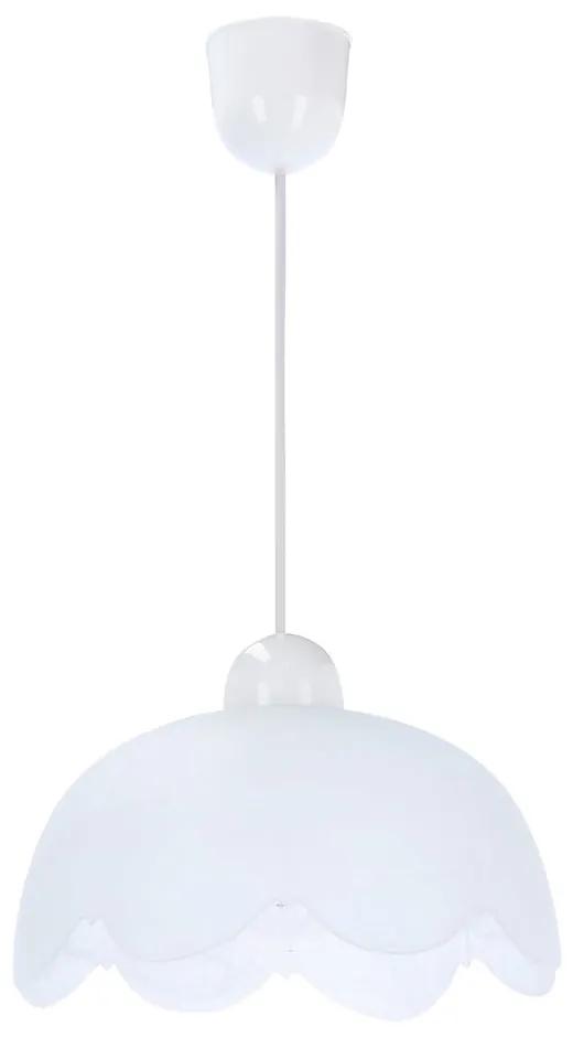 Lustră albă cu abajur din sticlă ø 25 cm Bratek – Candellux Lighting