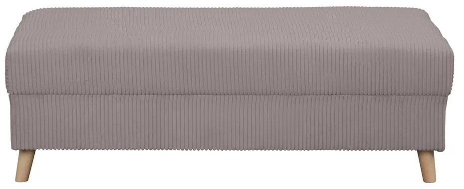 Taburet gri cu tapițerie din catifea reiată Ariella – Ropez