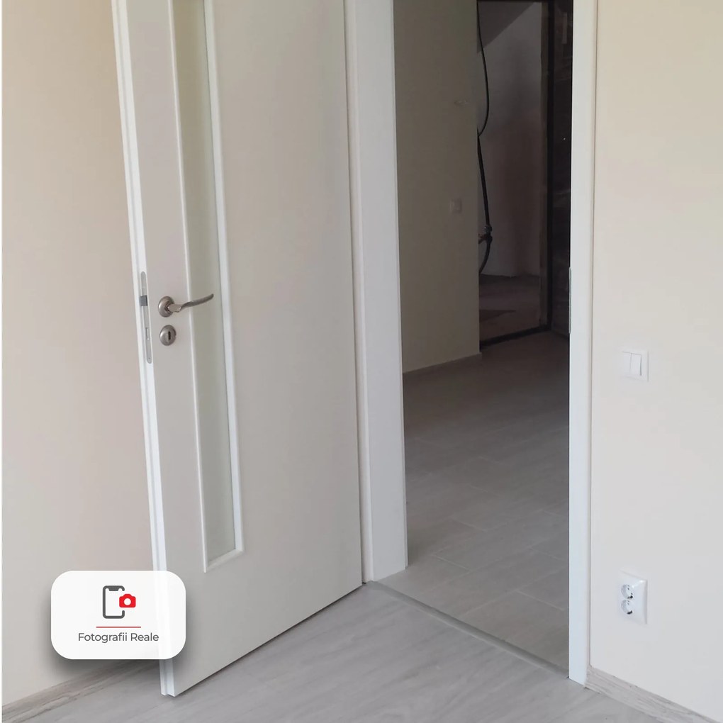 Usa HDF cu toc reglabil din MDF PAL - Colectia GOLD 1.4 - Culoare Alb Toc fix drept 90mm, Alb, Folie Decor