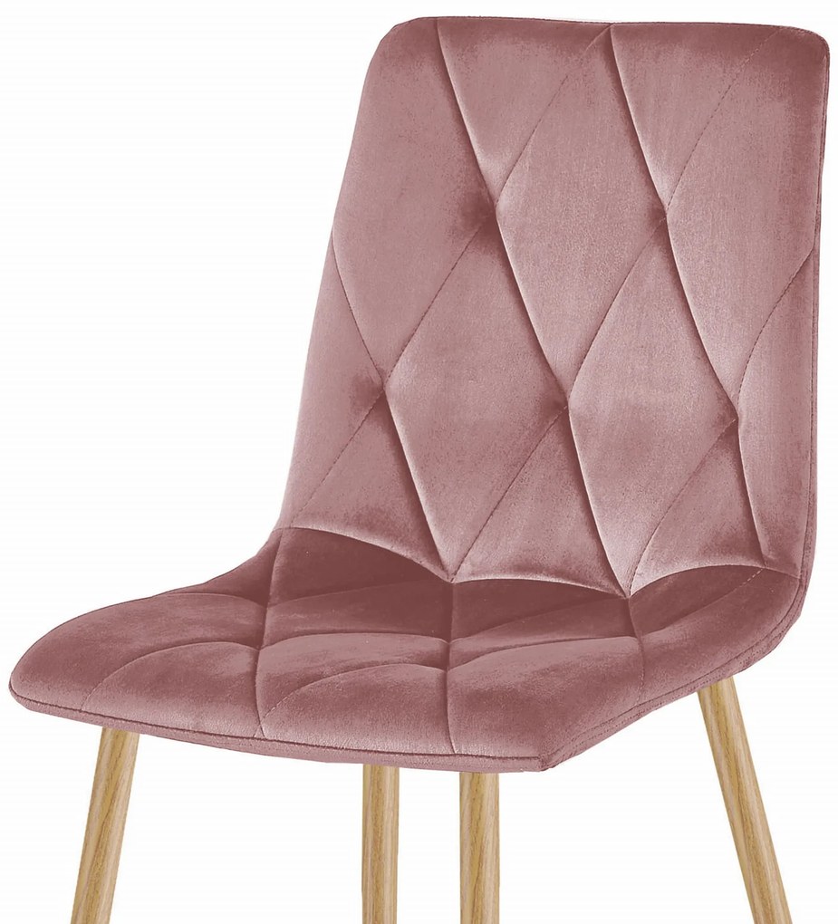 Roz scaun bucatarie LIBRA din catifea