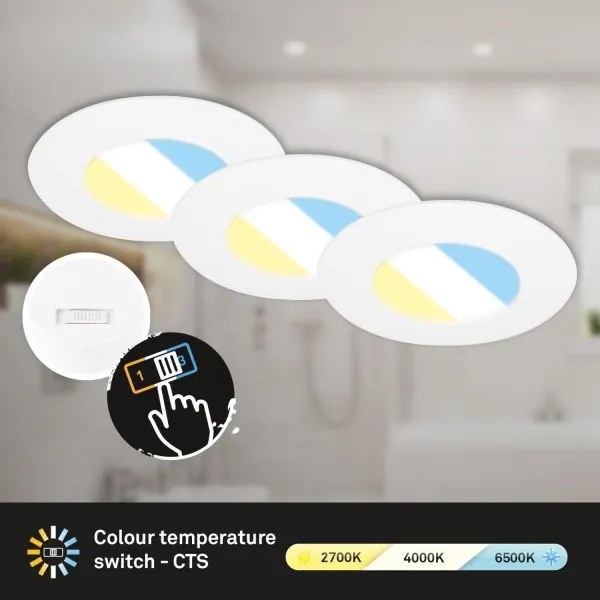 SET 3x corp de iluminat LED încastrat pentru baie Briloner 7598036 LED/4,9W/230V IP44 alb