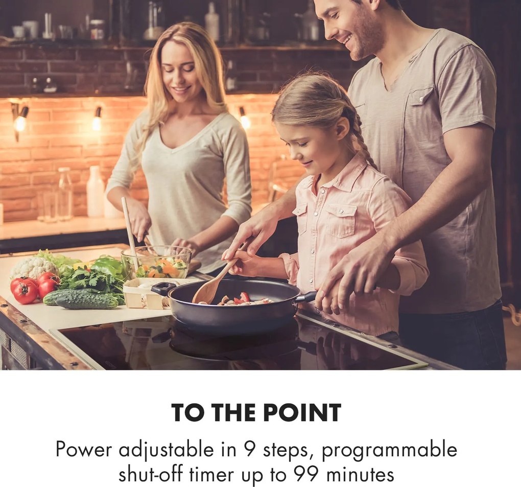 Klarstein Delicatessa 60 Prime, plită cu inducție, 4 zone, 7000W, temporizator, negru