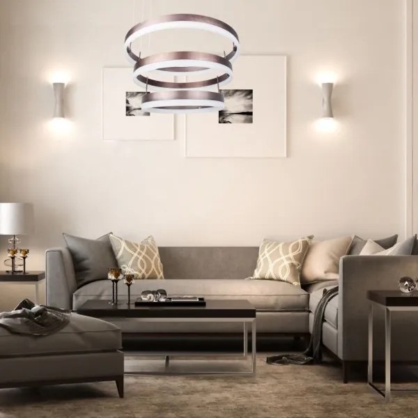 Lustră LED dimabilă pe cablu LED/86W/230V 3000K maro