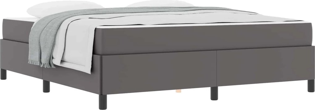 vidaXL Cadru de pat cu saltea Gri 180 x 200 cm țesătură