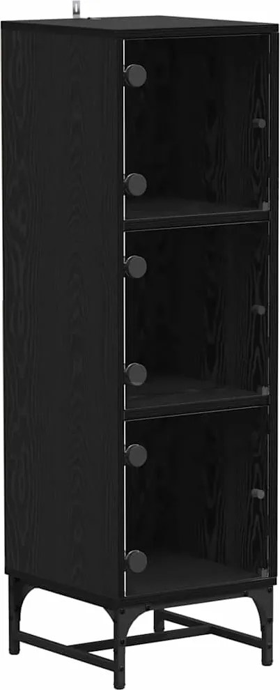 vidaXL Bufet Stejar Negru 35 x 37 x 117 cm