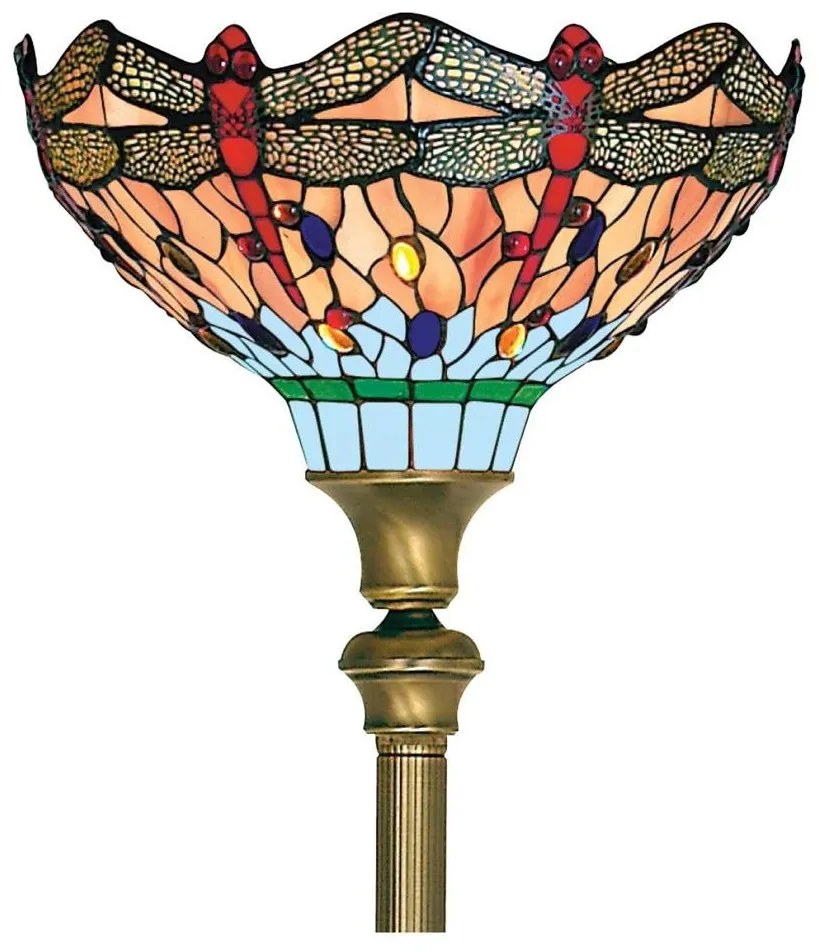 Lampadar cu sticla tiffany Dragonfly