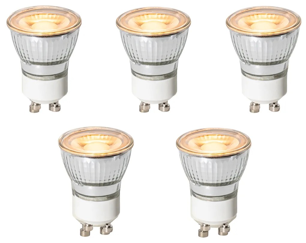 Set de 5 becuri LED GU10 cu 3 trepte de intensitate luminoasă, 35 mm, 4 W, 200 lm, 2200 K