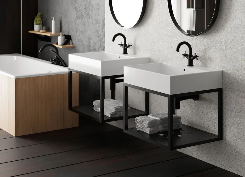 🚰 TEMISTO – Baterie pentru chiuvetă, două mânere – Cod BQT_020D