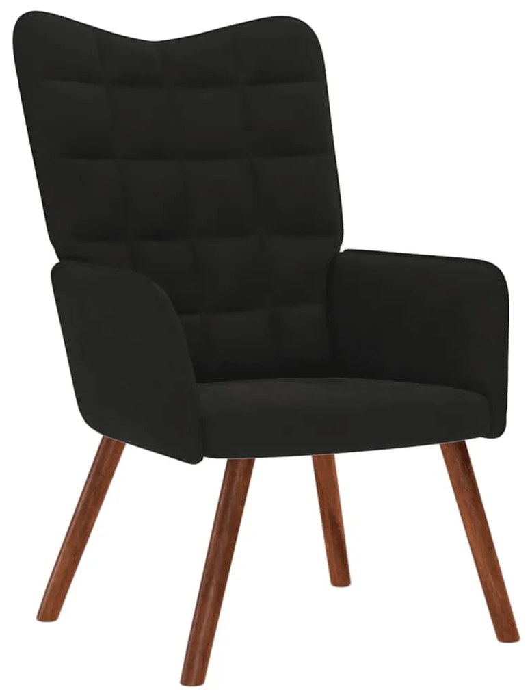 vidaXL Scaun de relaxare, negru, catifea