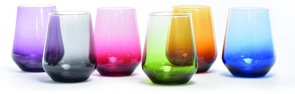 Set 6 pahare sticla Iconic, color, 425 ml