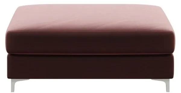 Taburet din catifea devichy Rothe, roz închis