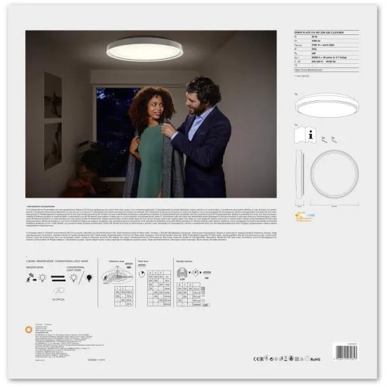 Ledvance - Plafon LED cu senzor PLATE LED/32W/230V