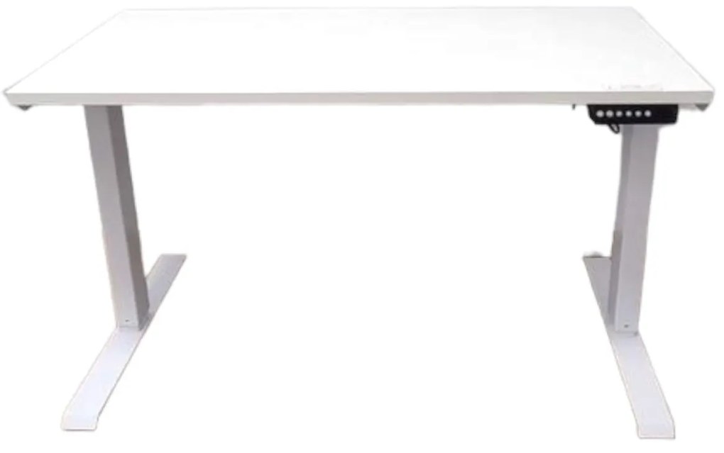 Birou reglabil electric-TerrA2DS WHITE-profil dreptunghiular, profil cadru ALB (Dimensiune blat: 137x67 cm, Culoare blat: Alb 25mm)