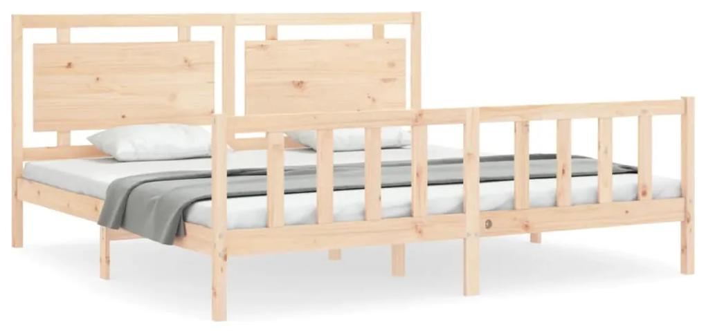 3192181 vidaXL Cadru de pat cu tăblie, 180x200 cm, lemn masiv
