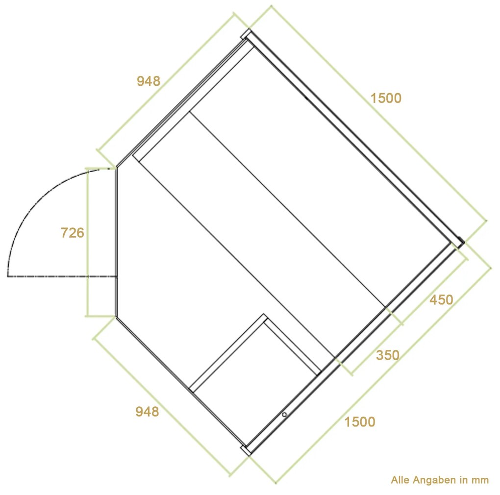 Tradičná saunová kabína / fínska sauna Espoo150 Premium - 150 x 150 cm 6 kW
