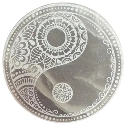 Platou din selenit 18 cm - Yin Yang