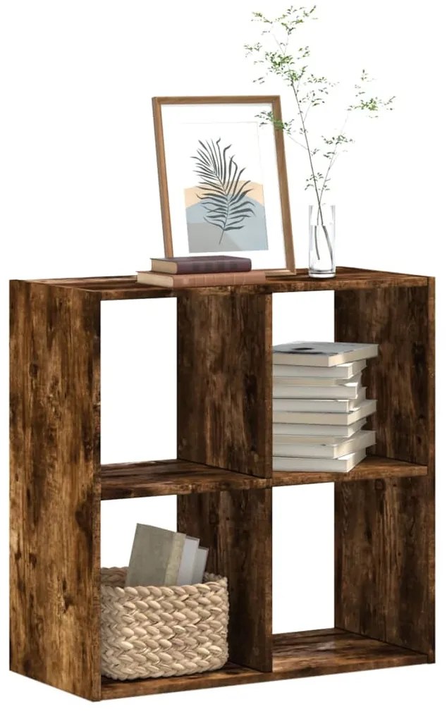 vidaXL Bibliotecă, stejar afumat, 68,5x32x68,5 cm, lemn compozit