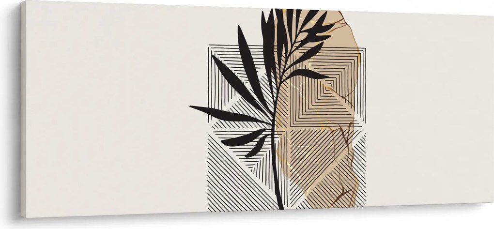 Tablou - Abstracție cu frunze tropicale N⁰1 (120x50 cm)