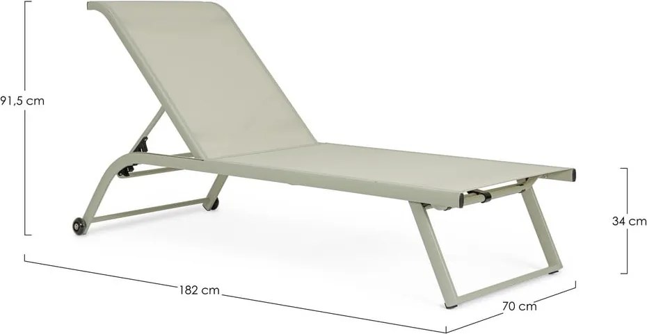 Șezlong de grădină taupe din metal Taylor – Bizzotto
