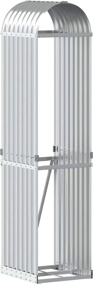 vidaXL Suport pentru bușteni, argintiu, 40x45x170 cm, oțel galvanizat
