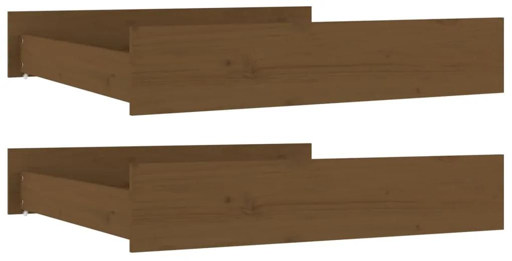 Sertare pentru pat, 2 buc., maro miere, lemn masiv de pin maro miere, 95 x 93 x 18 cm