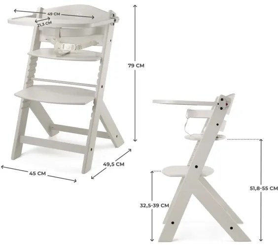 KINDERKRAFT - Scaun de masă pentru copii ENOCK, bej