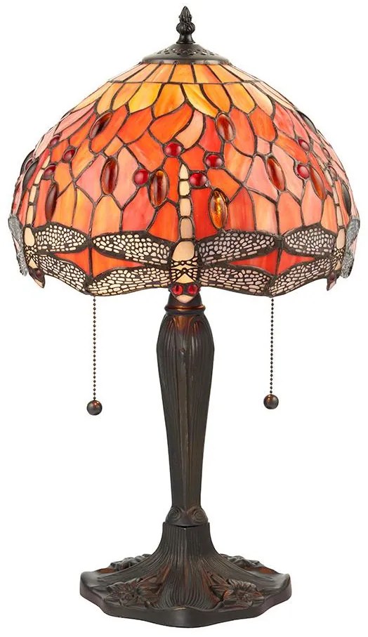 Endon 64092 - Lampă de masă Tiffany DRAGONFLY, 2xE27/60W/230V, Ø 30 cm