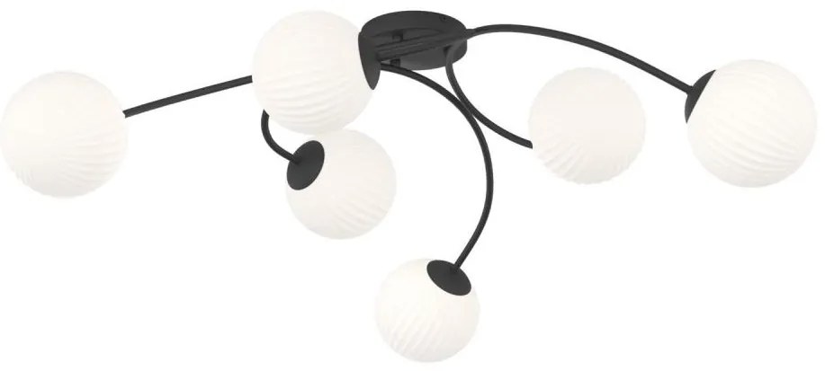 Lustră aplicată VIBRA 6xE14/10W/230V negru/alb