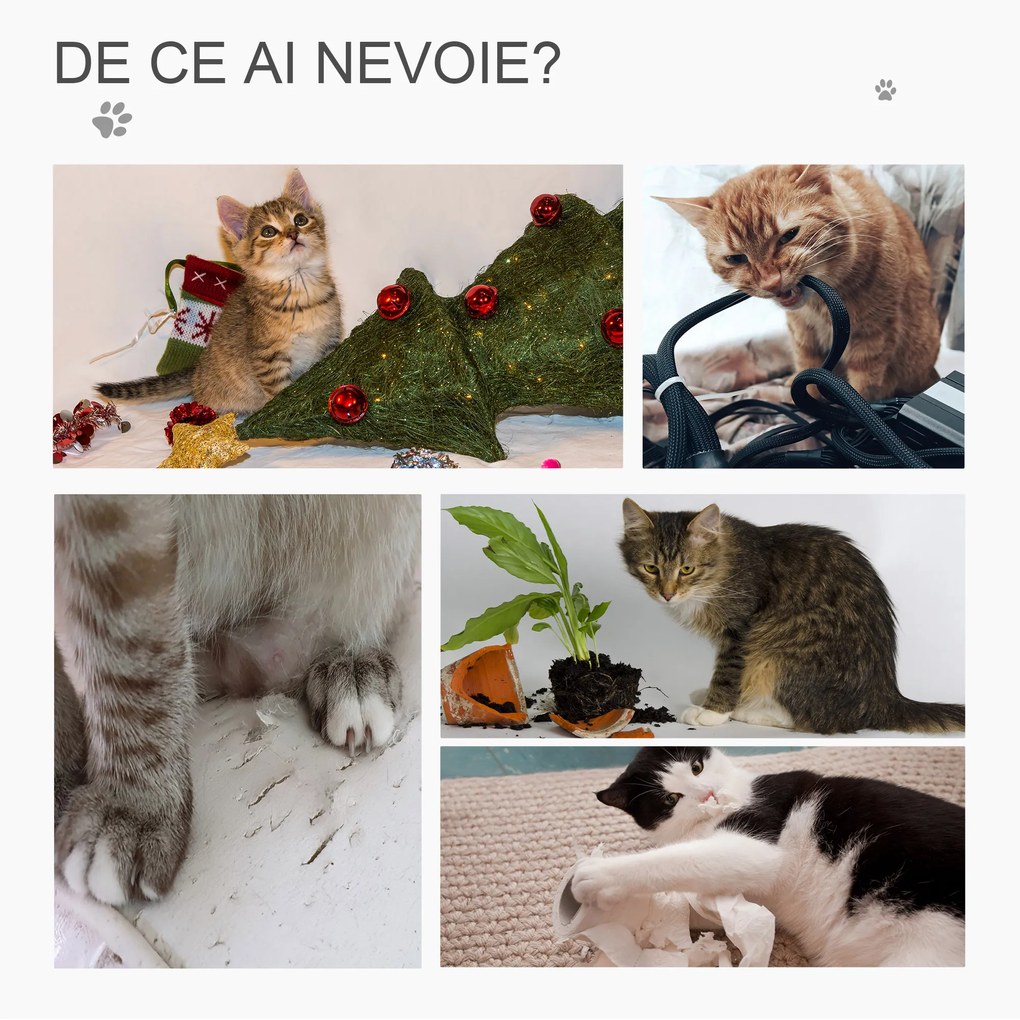 PawHut ansamblu joaca pisici, suport pentru ascutit gheare, bej | AOSOM RO