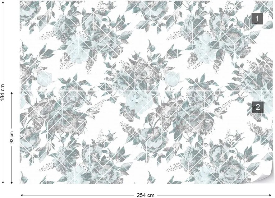 GLIX Fototapet - Vintage Floral Pattern Vliesová tapeta  - 254x184 cm