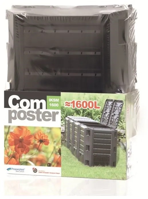 Compost, 1600 l, negru