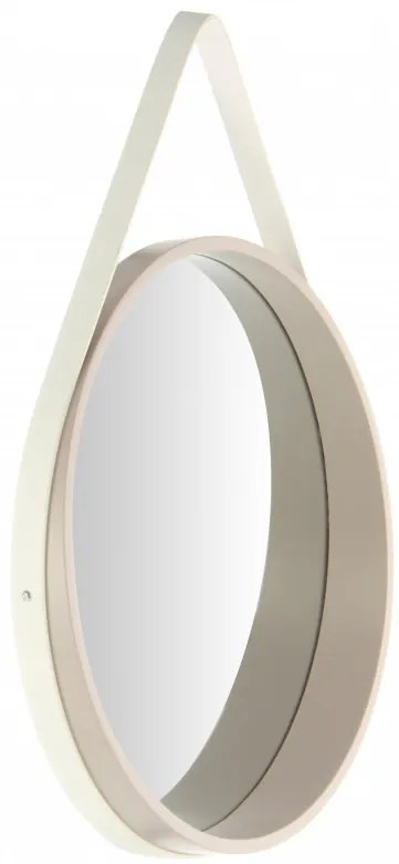 Oglinda rotunda cu rama din MDF/poliuretan alba Ultima, 3,5-7,5cm (L / D) x 49,5cm (W) x 49,5cm (H)