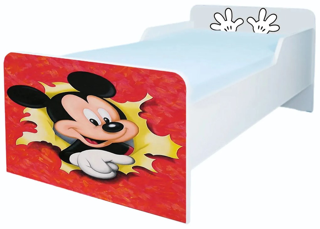 Pat copii Mickey Mouse Mic 2-6 ani Simplu Cu saltea