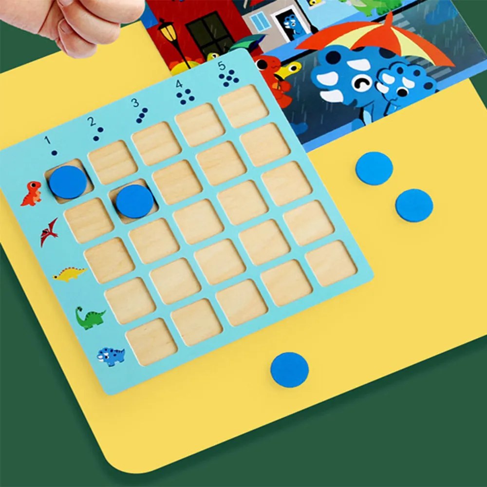 Jucărie educativă din lemn pentru numărarea dinozaurilor